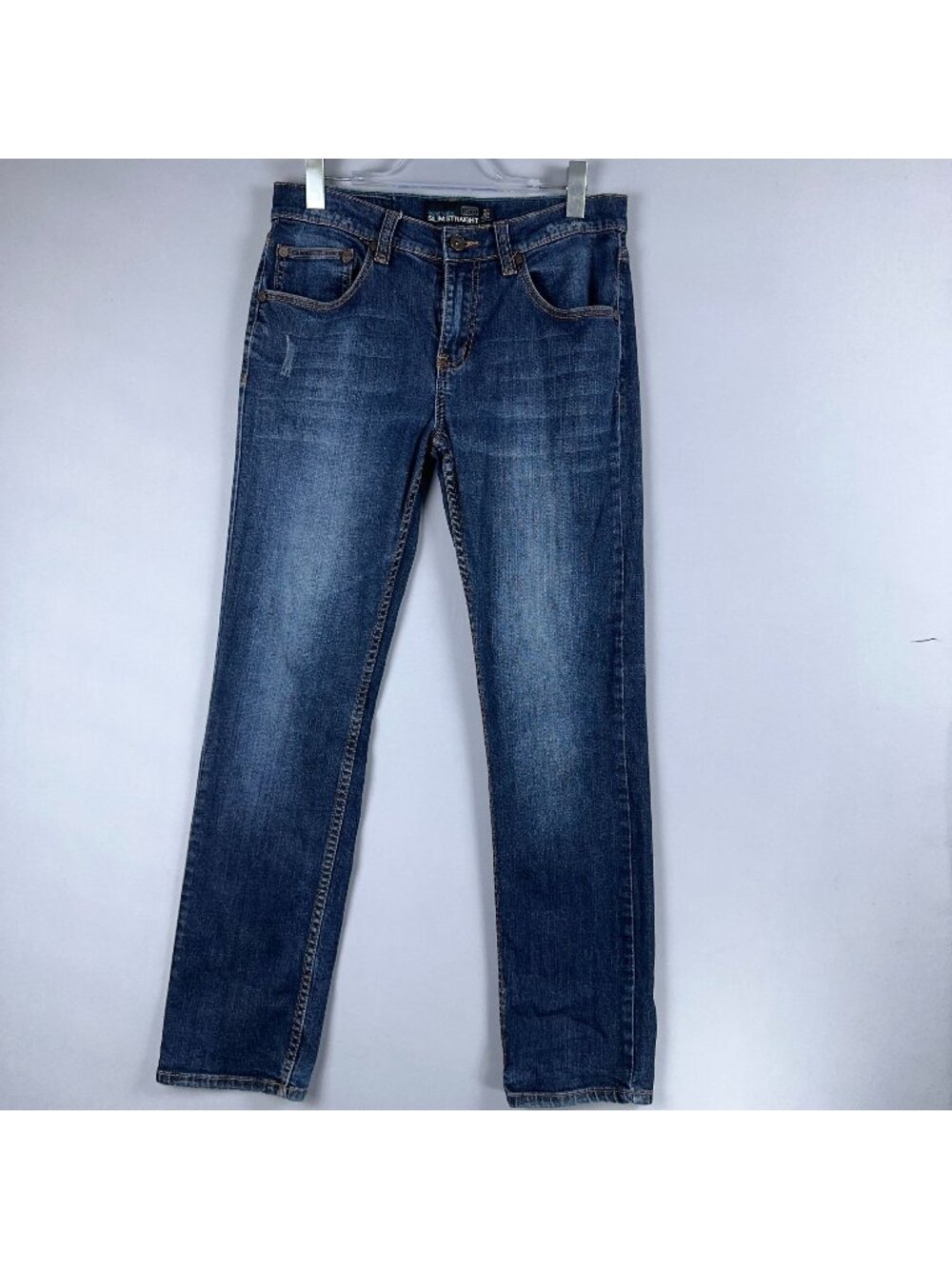 RSQ New York Jeans Men 32x32 Slim Straight Blue 100% Cotton Mid Rise Medium Wash